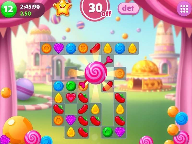 Sweet Candy Splendor gameplay screenshot showing colorful candies